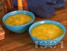 Рецепта Картофена супа (чорба) със сьомга, течна сметана и пресен лук